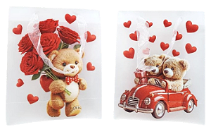 SACOLA TRANSPARENTE DE URSO-TAM:19,5X24,5X9,5 CM- /DV81690