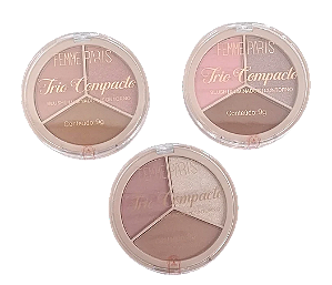 TRIO COMPACTO -BLUSH ILUMINADOR E CONTORNO / FEMME PARIS