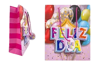 SACOLA DE PRESENTE FELIZ DIA - 18X10X23CM- / GDR1299