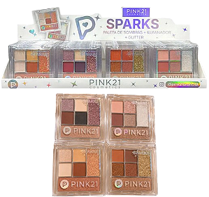 PALETA DE SOMBRA- GLITTER +ILUMINADOR/ PINK 21