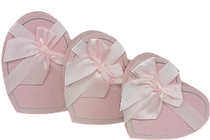 CAIXA DE PRESENTE DE CORAÇÃO ROSA -LC 7734 / CHIMA