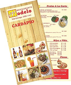 Cardápio Papel - 25 Unidades