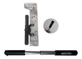 Bomba Mini Pump Redstone Alumínio 25x191mm RS-501  Preta Válvula Americana e Presta 120psi 8bar