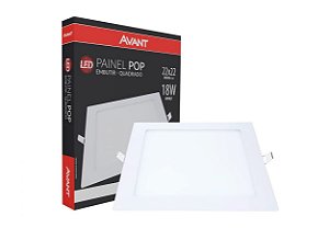 PAINEL LED EMBUTIR QUADRADO 18W AVANT BIVOLT