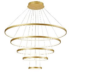 PENDENTE LED 3000K 188W BIVOLT Ø100CM METAL E SILICONE DOURADO - SINDORA ILUMINAÇÃO DCD03013