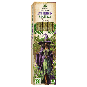 Incenso Vila Zen Linha Mística Bruxas  Patchouli com Manjericão - Cura 8 Varetas