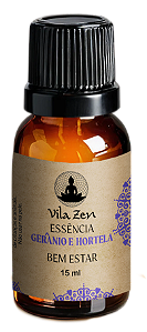 Essências Vila Zen 15 ml Gerânio e Hortelã - Bem Estar