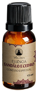 Essências Vila Zen 15 ml - Sândalo e Cedro - Conexão Espiritual