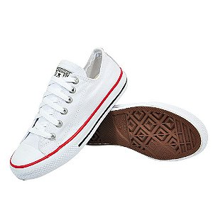 Tênis Converse All Star Plataforma Cano Baixo Chuck Taylor Lona - Branco - Mex Shoes