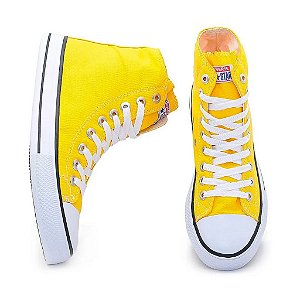 tênis all star cano alto amarelo