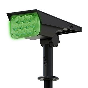 Luminária Spot Solar Espeto de Jardim Potente 12h Refletor Luz Verde LED 1 Ano Garantia PopSpot