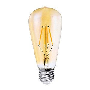 Lâmpada Filamento de LED Bulbo Pêra ST64 4W Luz Quente Âmbar 2200K Bivolt