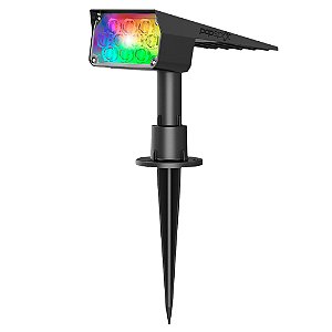 Luminária Solar Spot Espeto de Jardim Refletor Luz Colorida LED RGB Potente | Vermelho, Verde e Azul | PopSpot