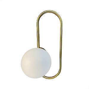Arandela Luminária Parede Benpuzz Moderna Alumínio Globo Vidro Dourado LED 3K 4K 6,5K