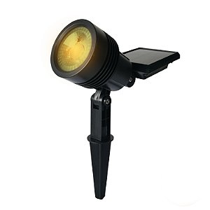 Luminária Solar Spot Espeto de Jardim Decoração LED 7W Branco Quente 3000K IP65