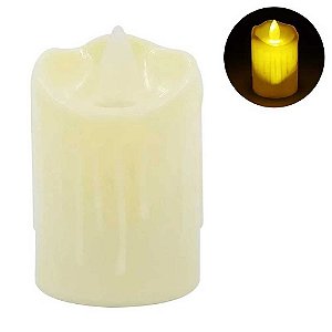 Vela LED Eletrônica Decoração Plástico Chama Oscilante Realista 7cm