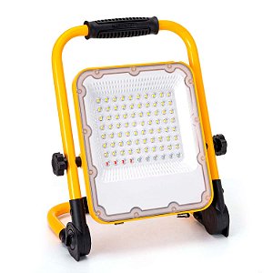Refletor Portátil Recarregável Luz de Emergência LED 100W Potente 6500K Bivolt IP65