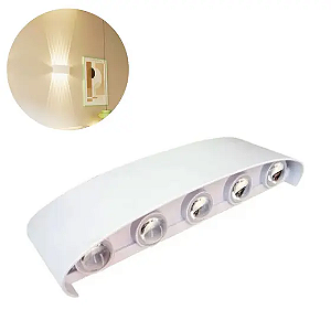 Arandela LED 10W Branca e Preta com 10 Fachos para Parede