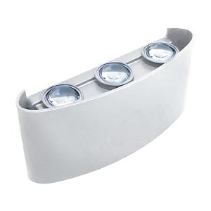 Arandela LED 6W 6 Fachos IP65 Bivolt Branco Quente para Fachada e Ambientes Internos