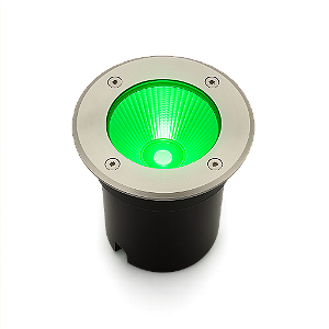 Balizador de Piso LED Verde 3W Bivolt IP66 para Jardim, Fachada e Áreas Externas