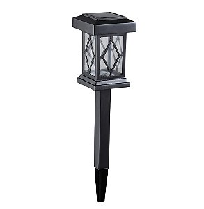 Luminária Solar Espeto de Jardim Balizador LED Colonial IP65 Branco Quente 3000K