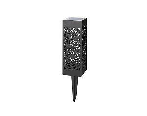 Luminária Solar Mini Espeto Balizador LED Mandala Efeito Sombra IP65 Branco Quente 3000K