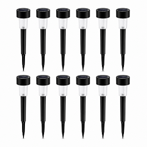 Kit 12 Luminária Solar de Jardim Espeto LED Branco Frio Balizador Externo Prova D Água