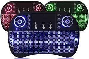 Controle Mini Teclado wireless Led Colorido Tvbox Android