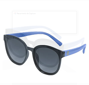 Óculos de Sol Infantil com Armação Flexível Preto e Azul - Pimpolho