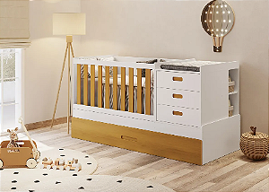 Berço Multifuncional Luna com Cama Auxiliar -  Reller