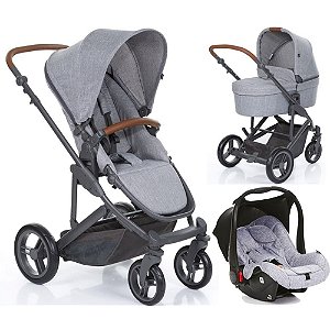 Kit Passeio Carrinho de Bebê, Bebê Conforto e Moisés COMO4 Woven Grey - ABC Design