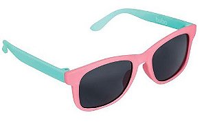 Óculos de Sol Infantil com Armação Flexível Rosa e Verde Água - Buba