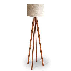 Luminária de Chão 4 pés com Cúpula de Tecido Linho