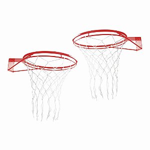 Par de Aros de Basquete Duplo Oficial Laranja com Rede Klopf 4039