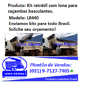 LR440 - Kit retrátil com lona para caçamba basculante!