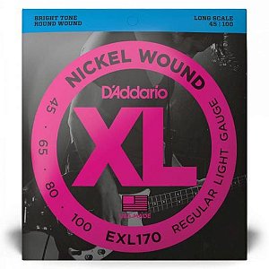 Encordoamento para Contrabaixo 4 Cordas Exl170 0.45 d Addario