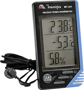 Relógio Termo Higrômetro Minipa Mt-241 Interno e Externo