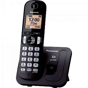 Telefone Sem Fio Com ID/Viva Voz Panasonic KX-TGC210LBB Preto - Conforto para Casa ou Escritório