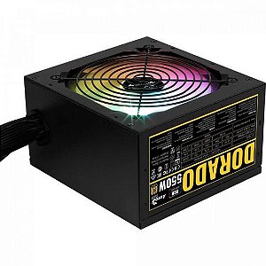 Fonte Gamer Atx Aerocool Dorado 550w 80 Plus Gold Apfc