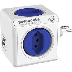 Adaptador Benjamim Múltiplo Com USB Powercube PWC-R5 Bivolt ELG