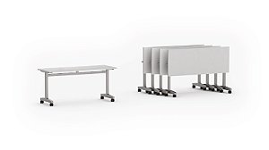 Mesa rebatível retangular pé modelo T