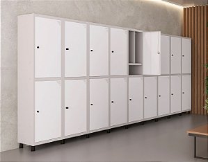 Locker Roupeiro Insalubre com Porta Lisa em Aço 2,4 ou 6 portas