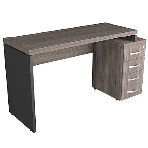 MESA PÉ PAINEL COM GAVETEIRO PEDESTAL 4 gavetas ou misto – TAMPO 40 MM