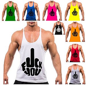 Camiseta Regata Cavada Masculina Para Musculação Fitness Bodybuilders Academia Nova do Fuck You