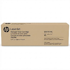 Toner Original W9191MC HP Ciano 28.000Páginas Para E77825DN E77825Z E77822 E77822Z E77830DN E77830Z