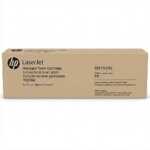 Toner Original W9192MC HP Amarelo 28.000Páginas Para E77825DN E77825Z E77822 E77822Z E77830DN E77830Z