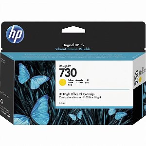 Tinta Original 730 P2V64A 130ml Amarelo HP Para T1600 T1700