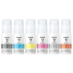 Original Kit GI-13 Refil Tinta Canon Com 6Cores Preto 57ml Tricolor 57ml Para G610 G510