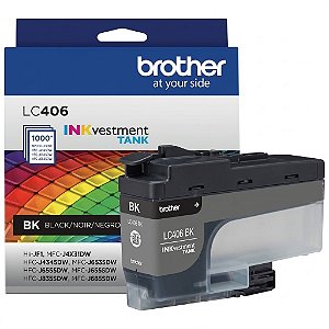 Cartucho Original LC406BKS Brother Preto 3.000Páginas Para J4335 J4345 J5855 J6555 J4535 J5955 J6955