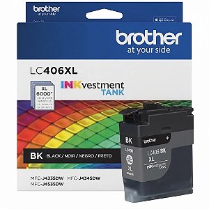 Cartucho Original LC406XLBKS Brother Preto 6.000Páginas Para J4335 J4345 J5855 J6555 J4535 J5955 J6955